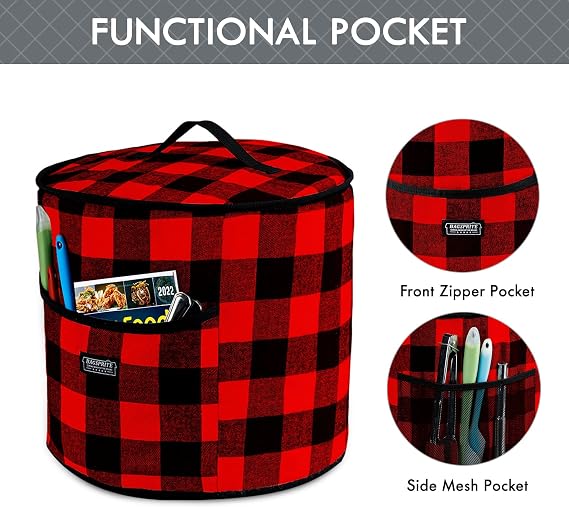 BAGSPRITE Dust Cover Compatible with Instant Pot 8 Quart-Appliance Covers- Insulated Pressure Cooker Cover with Pockets for Kitchen Accessories