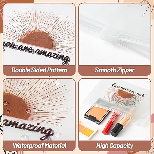 Miniatura 4 de Y1tvei Bolsa de cosméticos inspiradora de EVA con cremallera, bolsa de maquillaje con cremallera y texto en inglés "You Are Amazing", regalo de