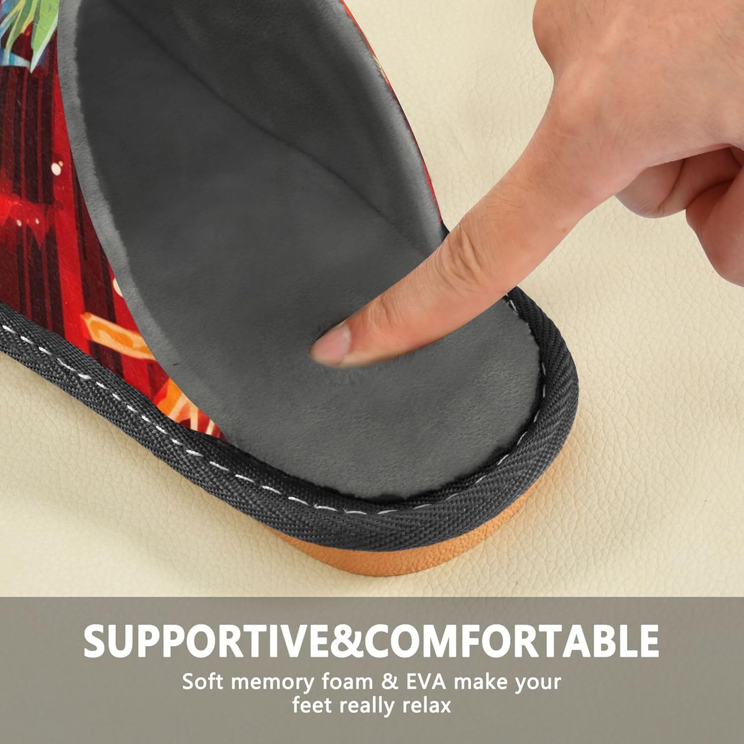 Christmas Tree House Slippers – Cozy Fuzzy Slippers for Guests, Washable & Disposable, Perfect for Shoeless Home, Spa & Hotel Use A110201