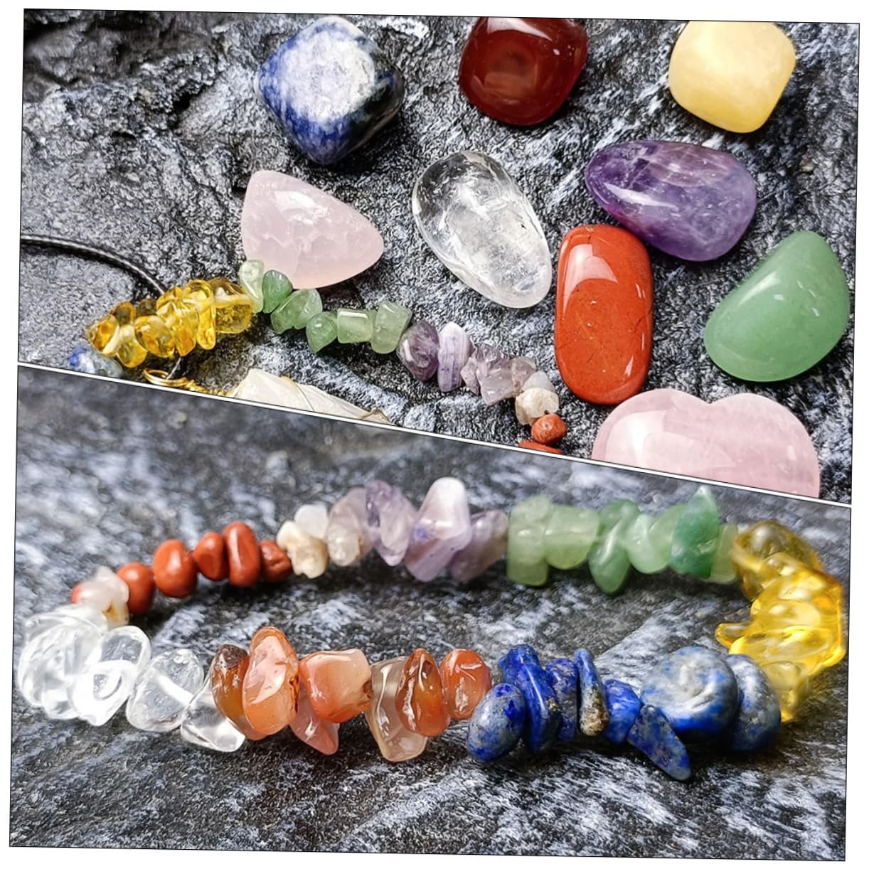 Set de Colgante de Cristal de 7 Chakras Caja, 1 Juego