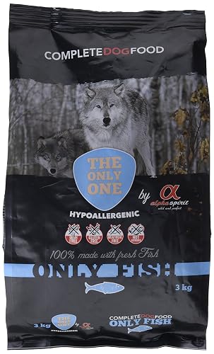 Alpha Spirit 42025 Only Fish - Alimento completo seco hipoalergénico para perros adultos, 3000 gr