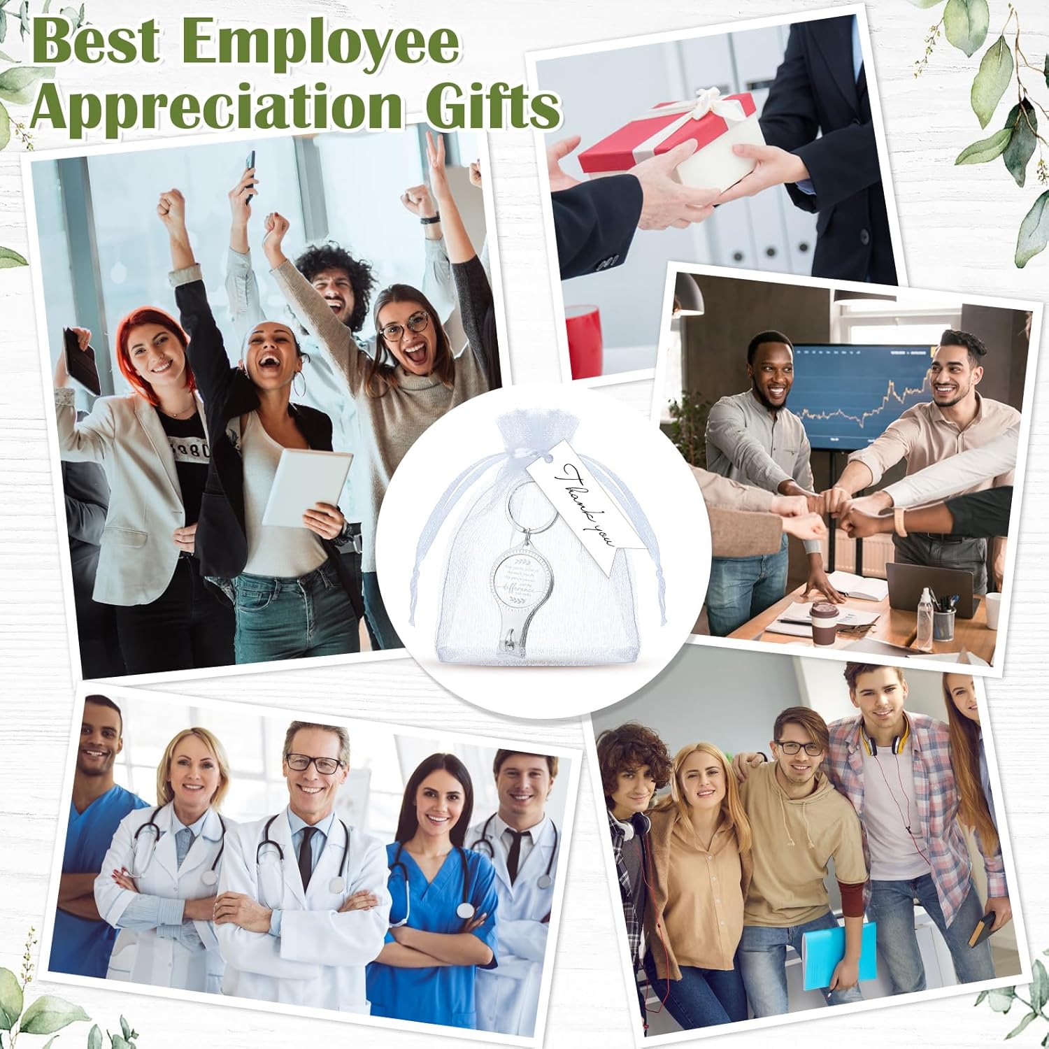 Vesici 50 Set Volunteer Gifts Bulk for Employee Coworkers Appreciation Inspirational 3 in 1 Nail Clippers Bottle Opener Keychain Tags with Bag for Team Staff Nurse (Be Proud)
