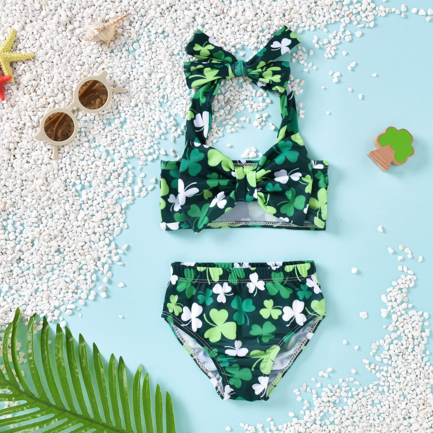 Aalizzwell Baby Girl Bathing Suit, Toddler Girls Two Piece Swimsuit Halter Top Bikini Bottoms Swimming Suit: Clothing, Shoes & Jewelry