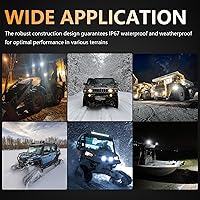 Vista 8 de Barra de cápsulas de luz LED de 4 pulgadas con arnés de cableado, luces LED de trabajo en cubo de 120 W, 10000 lm, paquete de 2 luces todoterreno