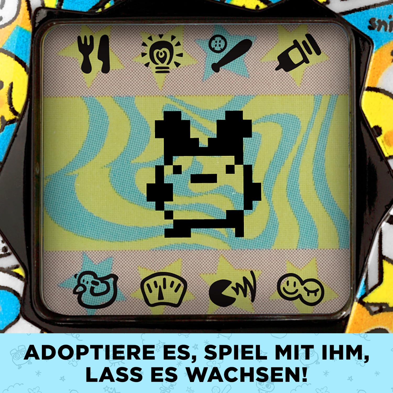 Tamagotchi Original – Bandai – Comic Book – Elektronisches Virtuelles Haustier mit LCD‑Bildschirm auf Deutsch – Interaktives Spielzeug mit Minispielen – Spielzeug für Kinder ab 8 Jahren – 42976