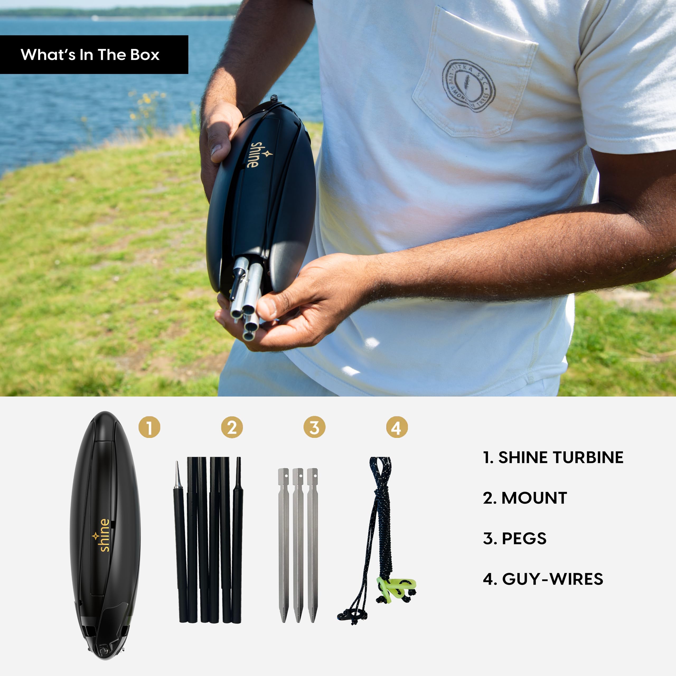 Shine Portable Wind Turbine - 2 in 1 Turbine & Power Bank