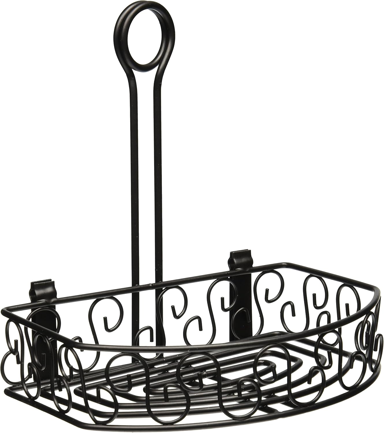 Winco Organizador redondo para condimentos, 6.25 pulgadas, negro