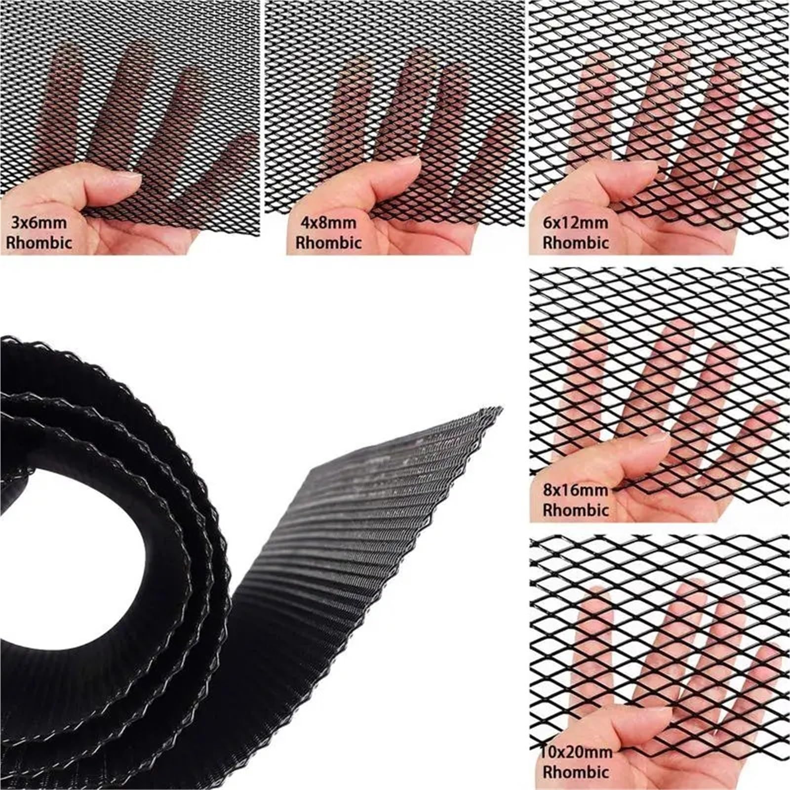 Tuning samochodowy Grill Car Racing Grille Mesh Vent Uniwersalny aluminiowy grill samochodowy Wkład zderzaka Narzędzie do nadwozia pojazdu Kratka samochodowa(4x8mm)