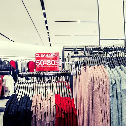 Miniatura 3 de Letreros de tarjetas de papel, juego de exhibición de 25 piezas, soporte giratorio de plástico, clips de precios giratorios para estante de ropa