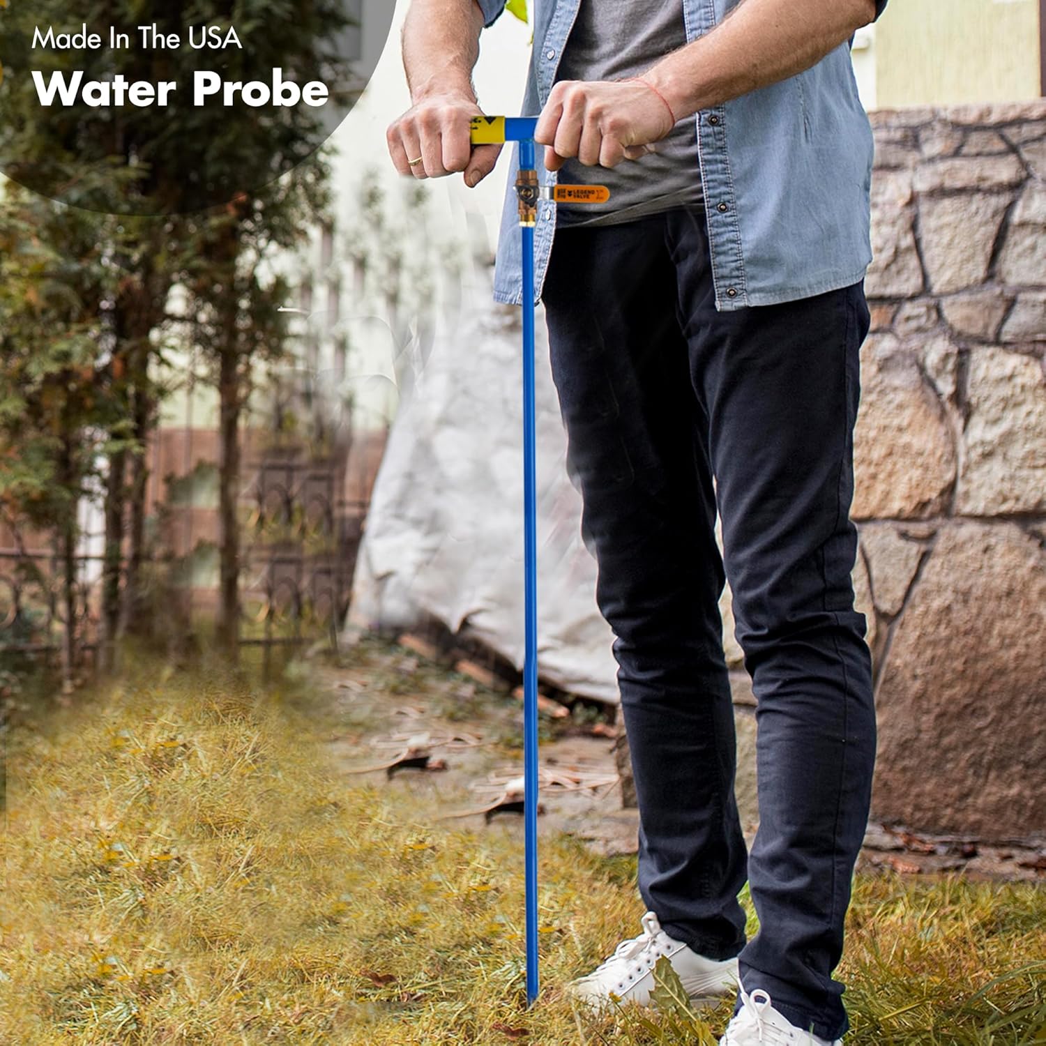 T&T Tools 60 Inch Water Probe - Steel Deep Root Irrigator for Trees - Professional Drip Irrigation Tool with Self Drilling Tip- Brass Valve -Deep Drip Watering Stakes for Efficient Deep Root Hydration