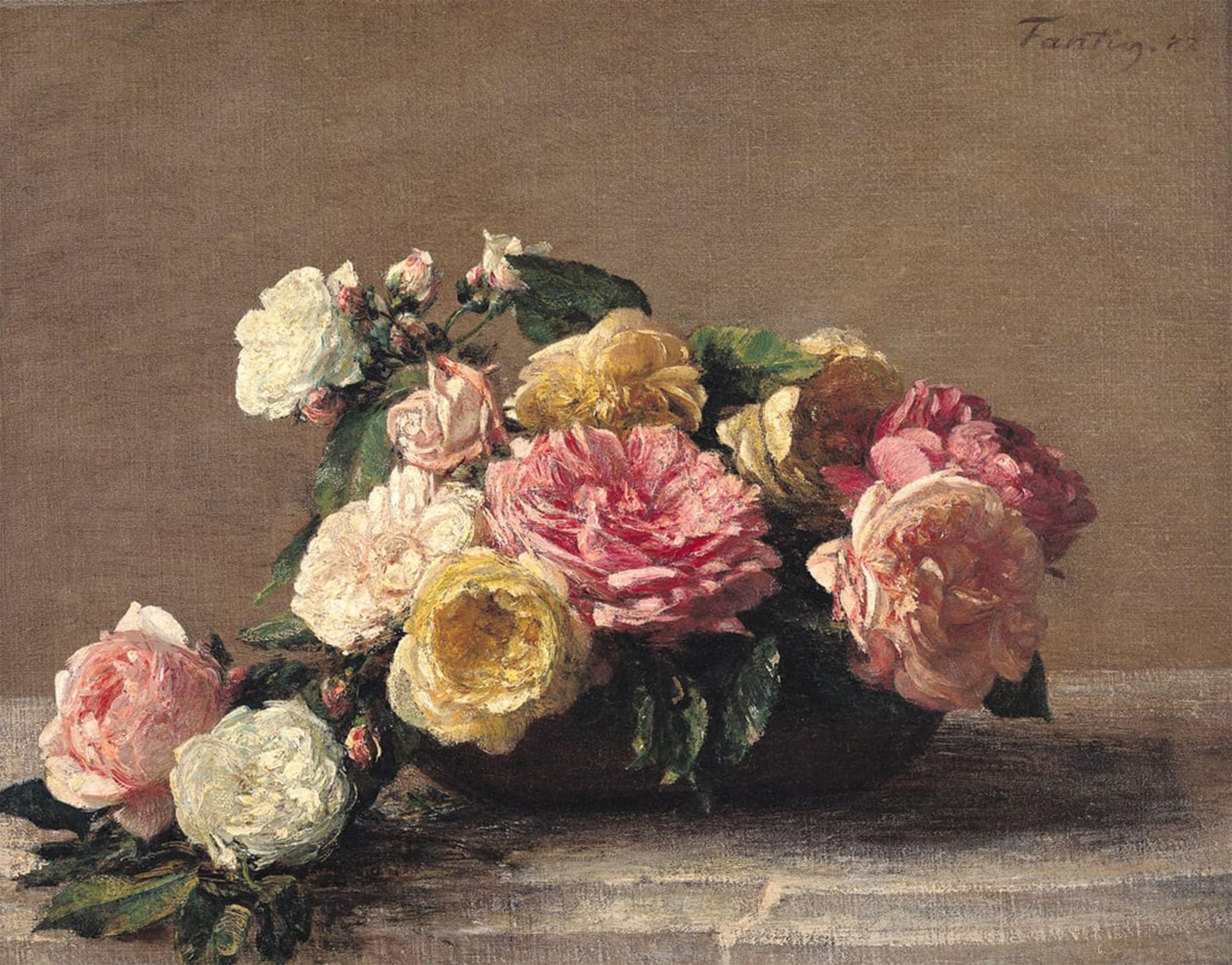 Serendipitp No Frame Abstract Painting Mural Print Picture Wall Decor Painting The Engagement Bouquet By Ignace Henri Jean Fantin Latour Vintage Wall Artwork For Home Decor 60X90cm
