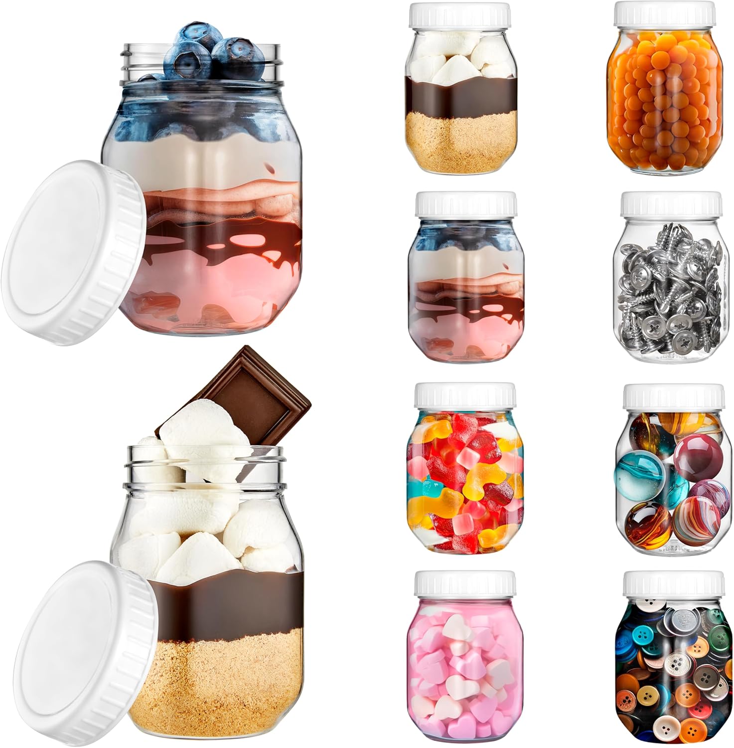 Stock Your Home 4 oz Mason Jars with Lids (10 Pack