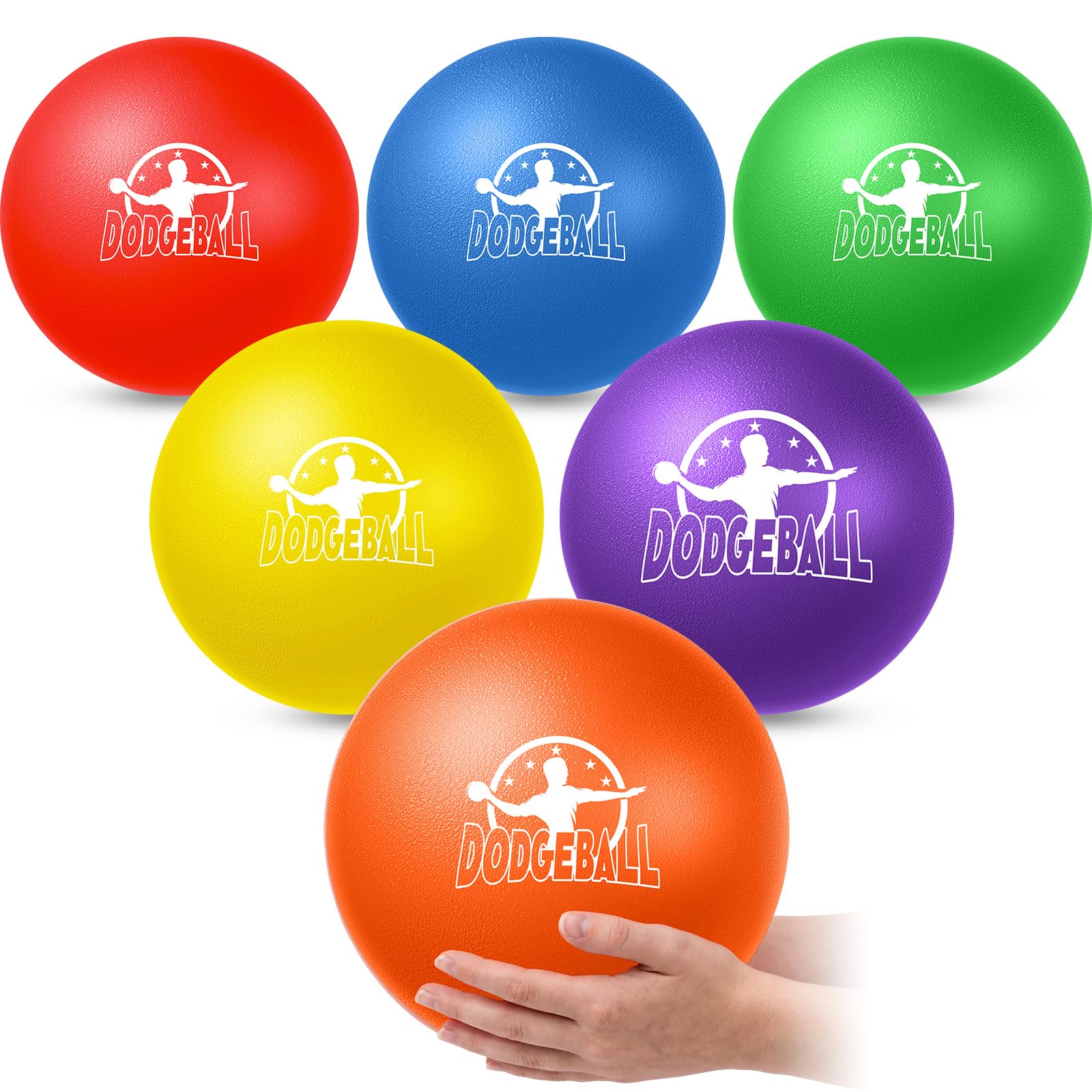 Jerify 6 Pcs 8" Soft Foam Dodgeballs Set for PE &amp; Outdoor Game, Multicolor