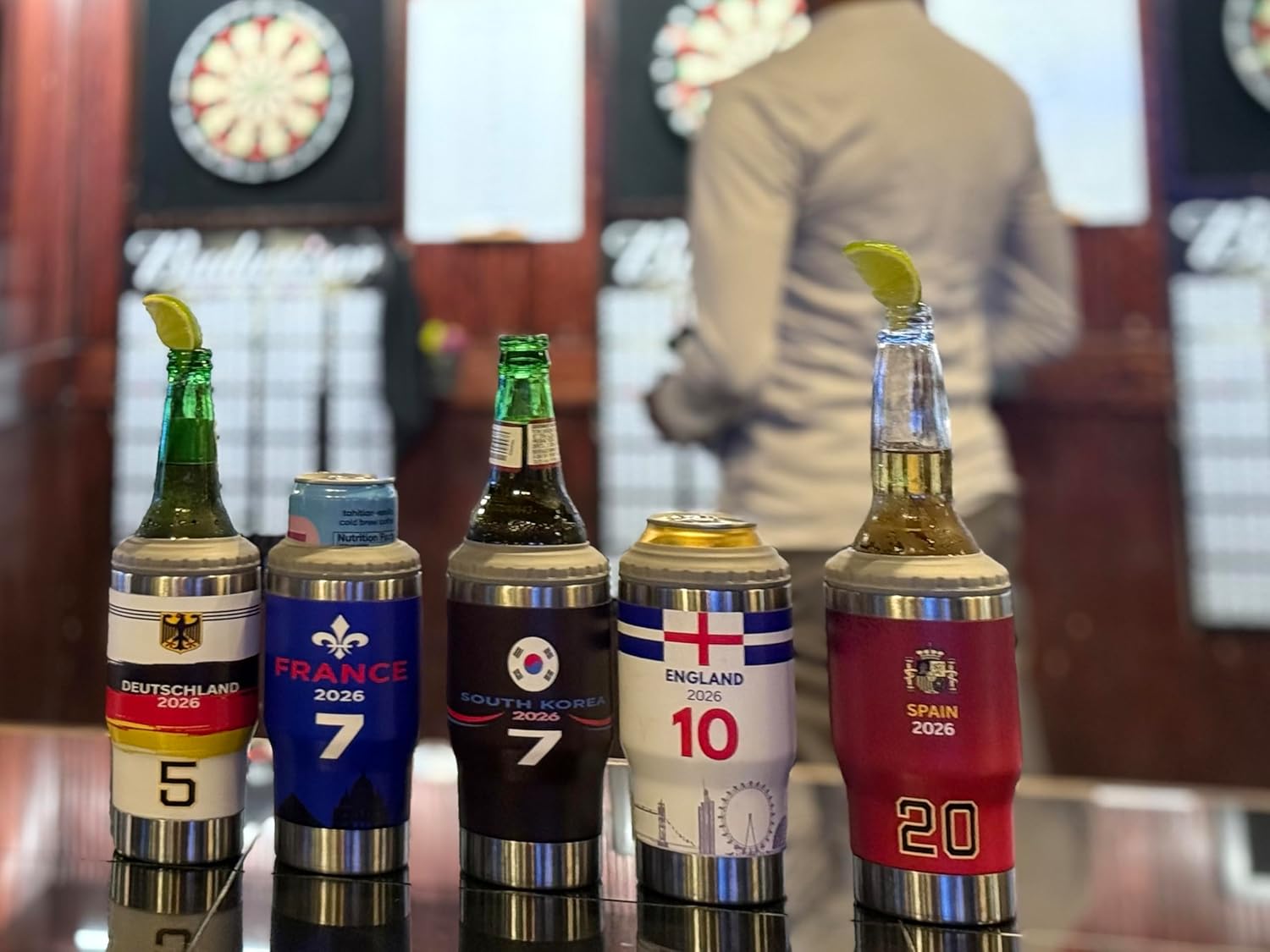 England #10 Fan Can Cooler – 14oz Universal 4-in-1 Tapered Insulated Can Cool Stainless Steel | World Cup 2026 Inspired Collector's Edition | Soccer Fan Gift | Fits 12oz & 16oz Cans & Bottles