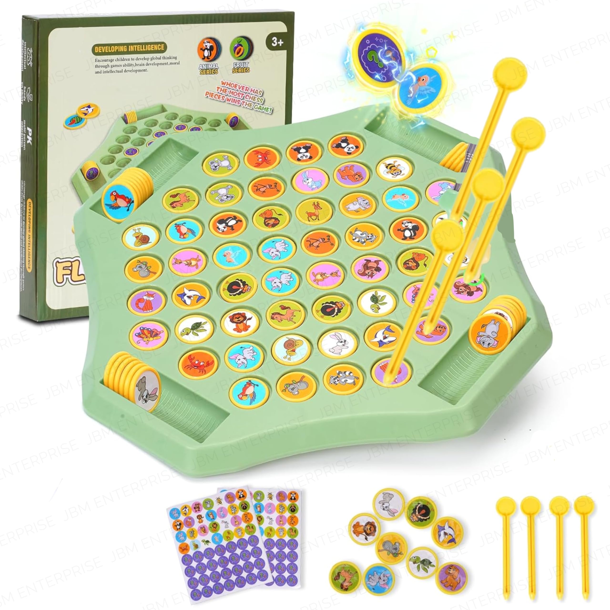 JBM ENTERPRISE Animal Memory Flip Chess Game – Montessori Matching Puzzle Board for Kids | Fun & Educational Travel Game for Toddlers, Preschoolers & Kindergarten Learning Activities | Gift for All-image-2