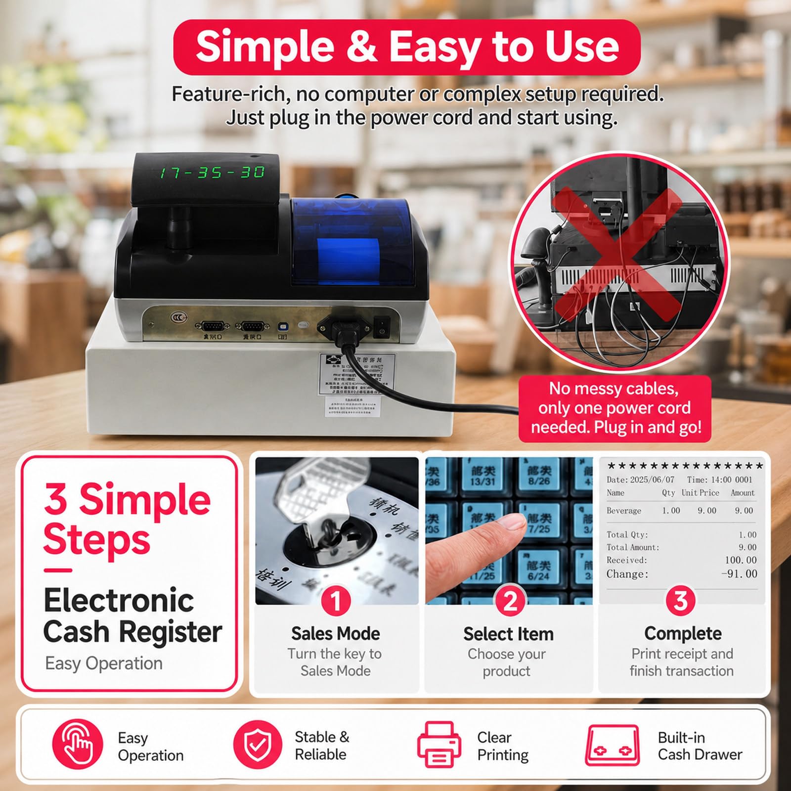 Cassa elettronica, Registratore di cassa elettronico autonomo, White