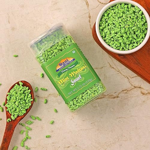 Miniatura 4 de Rani Mint Madrasi Saunf de 5.25 onzas (5.29 oz) sellado al vacío, parte superior fácil de abrir, recipiente resellable  Indian Tasty Treats  Vegano
