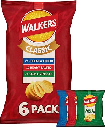 Walkers Classic Variety Crisps, 6x25g