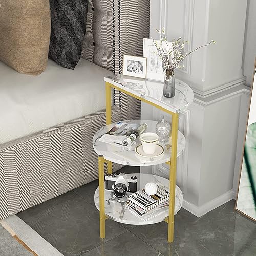 Miniatura 8 de furlinkhm Mesas de centro rectangulares marrones y negras para sala de estar mesa de centro moderna de mármol sintético con marco de metal negro