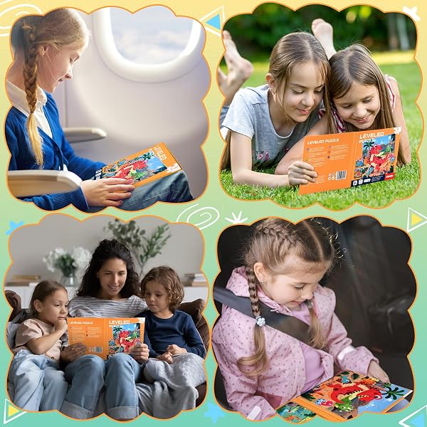 NEBURORA Magnetische Puzzles für Kleinkinder, 97-teilige Dinosaurier-Puzzles, pädagogisches Reisespielzeug für Kinder im Alter von 2–5 Jahren, Kindergeburtstag Gastgeschenke - 5