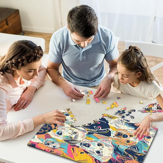 Foto 7 de 7 de Rompecabezas Perro Bonito 4 Puzzle Regalo para Niños Rompecabezas De Artee Animal Juego Familiar Puzzle…