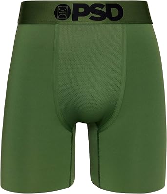 PSD Underwear Mens Boxer Briefs - Core Solid, Standard Length Packs and Singles, Soft & Breathable Boxer Briefs for Men