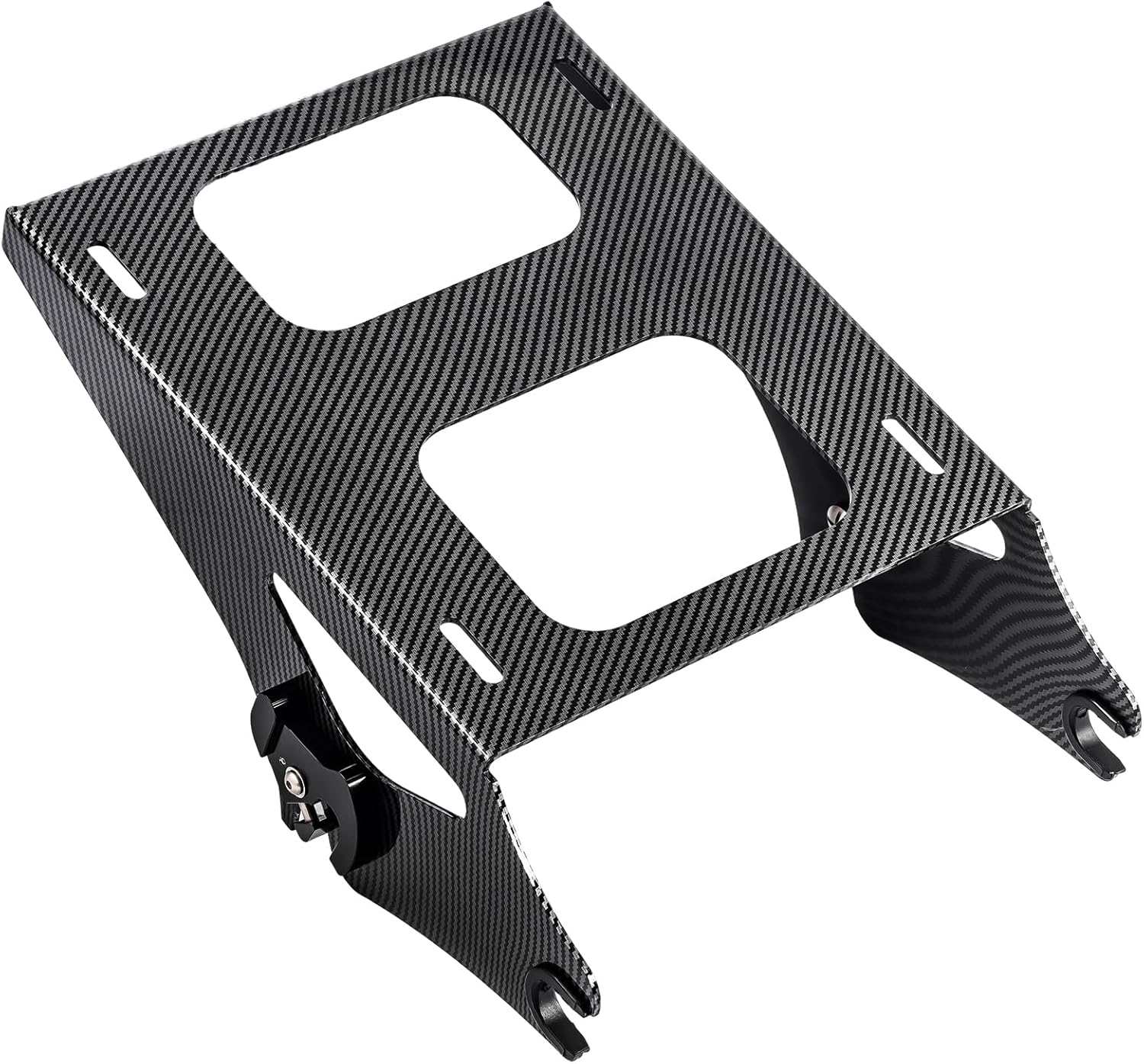 Black Carbon Fiber Pattern Detachable Tour Pack Mount Bracket Luggage Rack for Harley Touring Street Road Electra Glide Road King 2014-2026