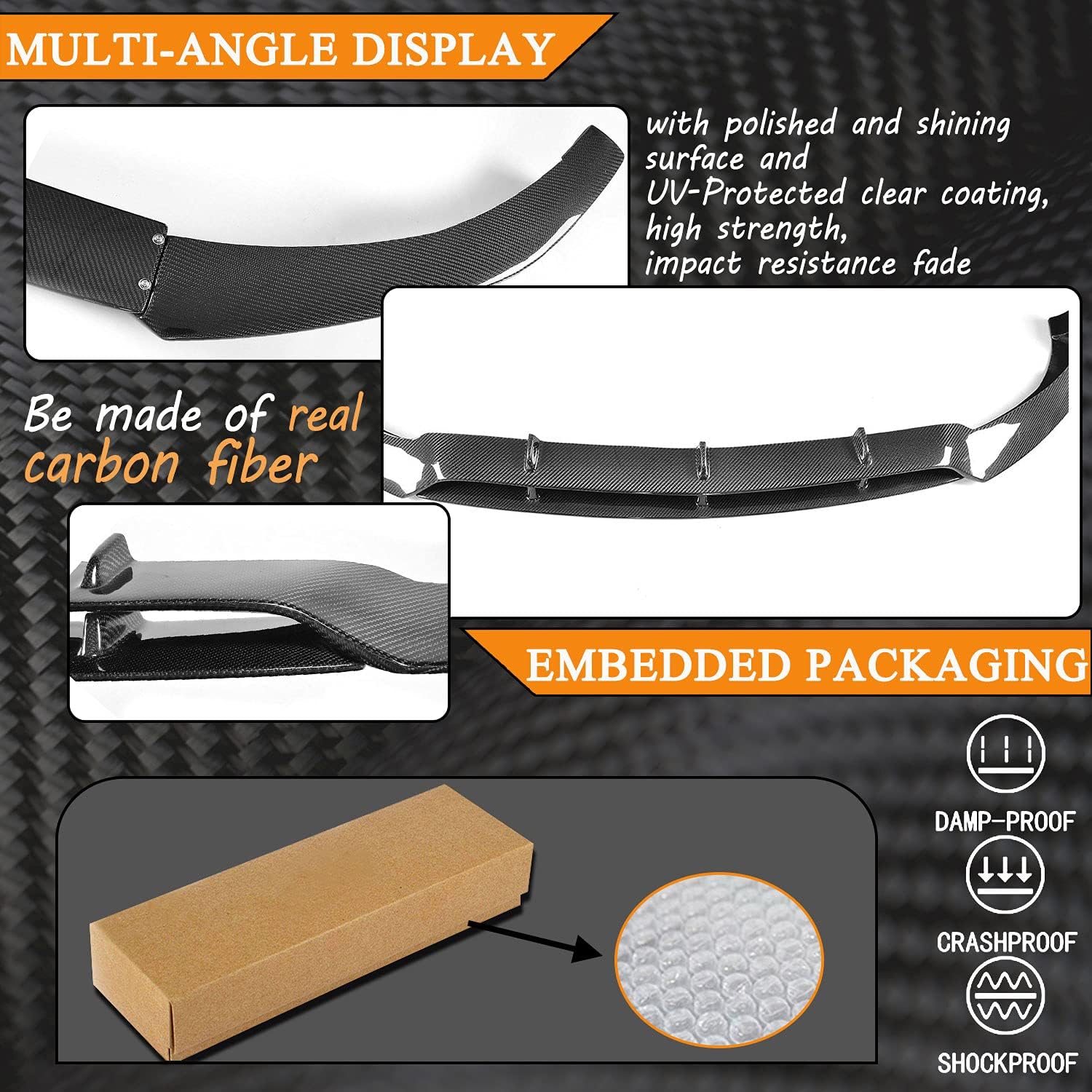 Real Carbon Fiber Front Lip for Mercedes Benz C Class W205 C205 C63 AMG 2Door 2015-2018 Add-on Chin Spoiler Splitter Protector Factory Outlet