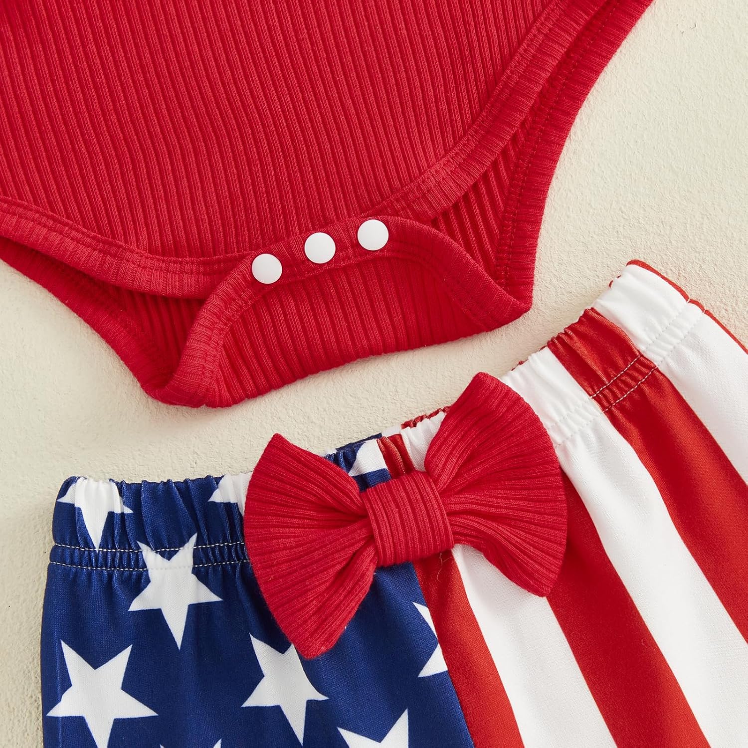 My First 4th Of July Baby Girl Outfit Newborn American Flag Romper Star Stripe Flare Pants Independence Day Outfits