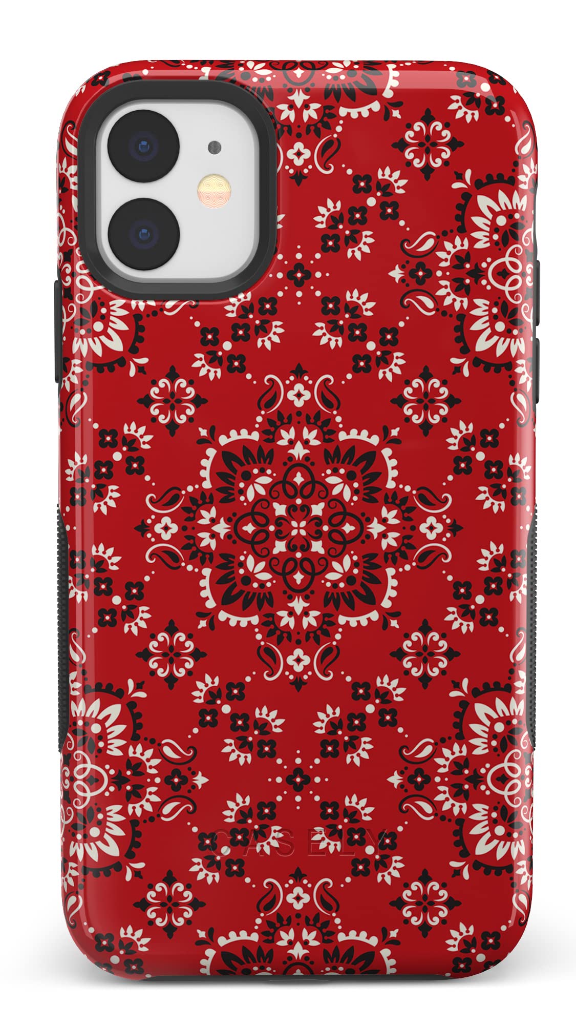 Casely iPhone 11 Case | I'm with The Band | Red Bandana Print | Bold Protective Design