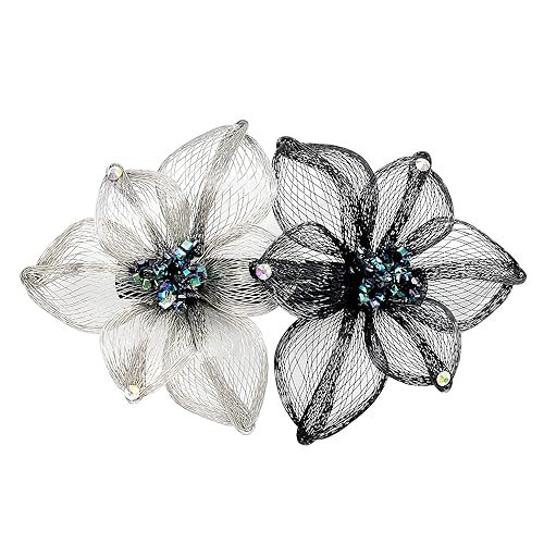 Miniatura 7 de Jayongnee clip Pinzas grandes para el cabello para mujer, cabello grueso, flor de pelo para mujeres, hecho a mano, alambre de cobre, perla, pinzas