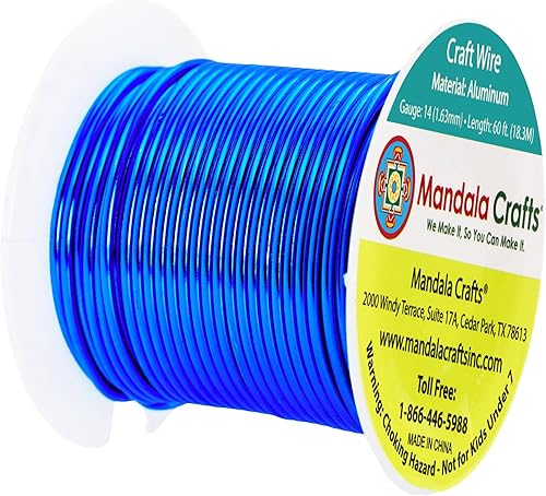 Vista 581 de Mandala Crafts Alambre de aluminio anodizado de calibre 8 para hacer joyas, alambre neutro flexible de color de 128 pies, flexible y flexible