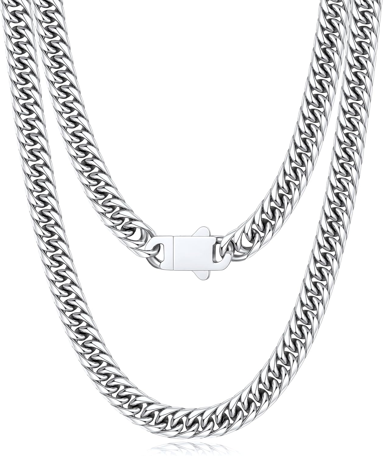 5MM/7MM/9MM Cuban Link Chain for Men Boys with Push-Lock Clasp, Thick 18K Gold Plated Stainless Steel Chains for Men, Cool Mens Necklace Chain 18/20/22/24/26 Inch