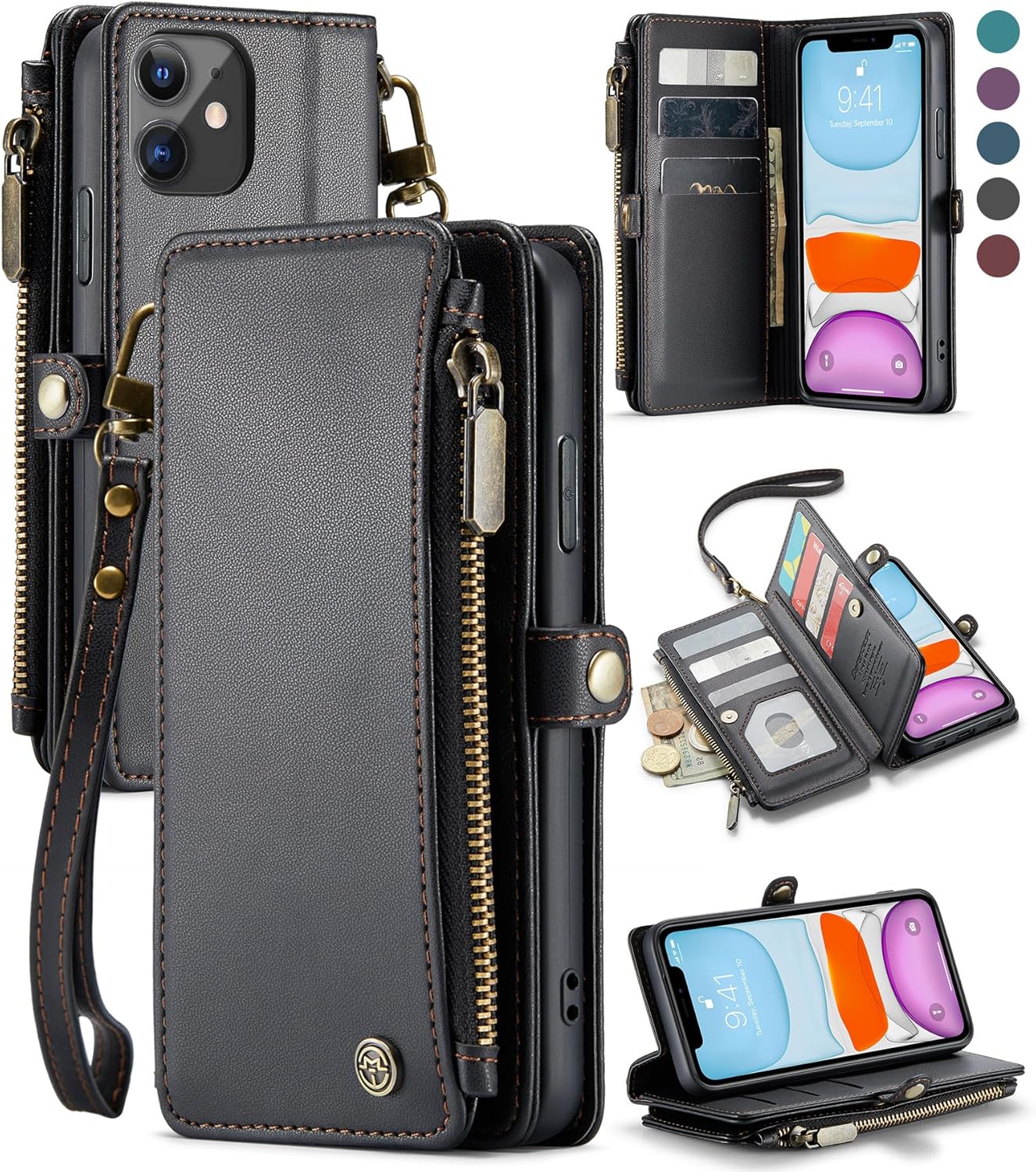Defencase for iPhone 11 Case, RFID Blocking iPhone 11 Wallet Case for
