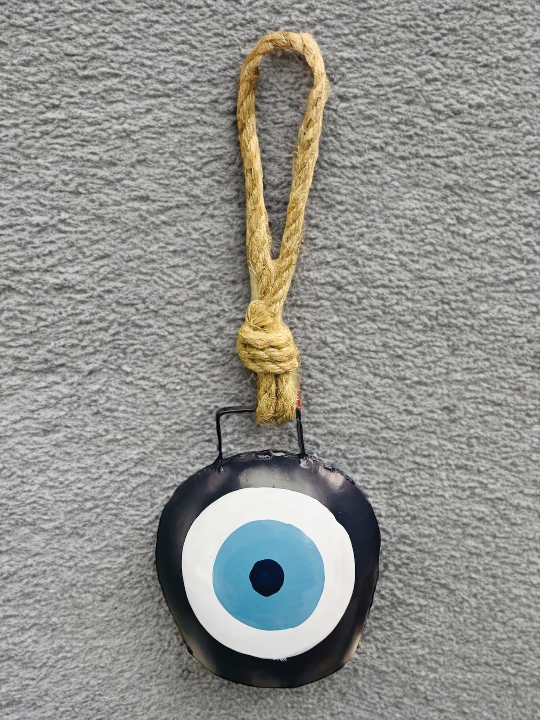 Evil Eye Wind Chimes for Home Office Main Door Entrance | Evil Eye Bell for Good Luck & Prosperity | Evil Eye Wall Hanging for Positive Energy (5 inch Bell) Blue