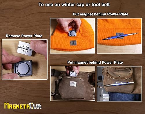 Miniatura 4 de Lápiz de carpintero fuerte con recambios de plomo, clip magnético fuerte, mantiene el lápiz a mano en el sombrero, cinturón de herramientas