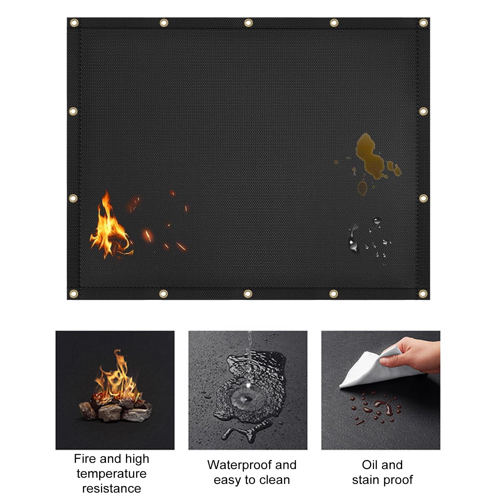 Bodhi2000 Protector de pared para barandilla de parrilla, protección ignífuga, alfombrilla térmica detrás de la valla de la estufa, nevera, barbacoa, accesorios M