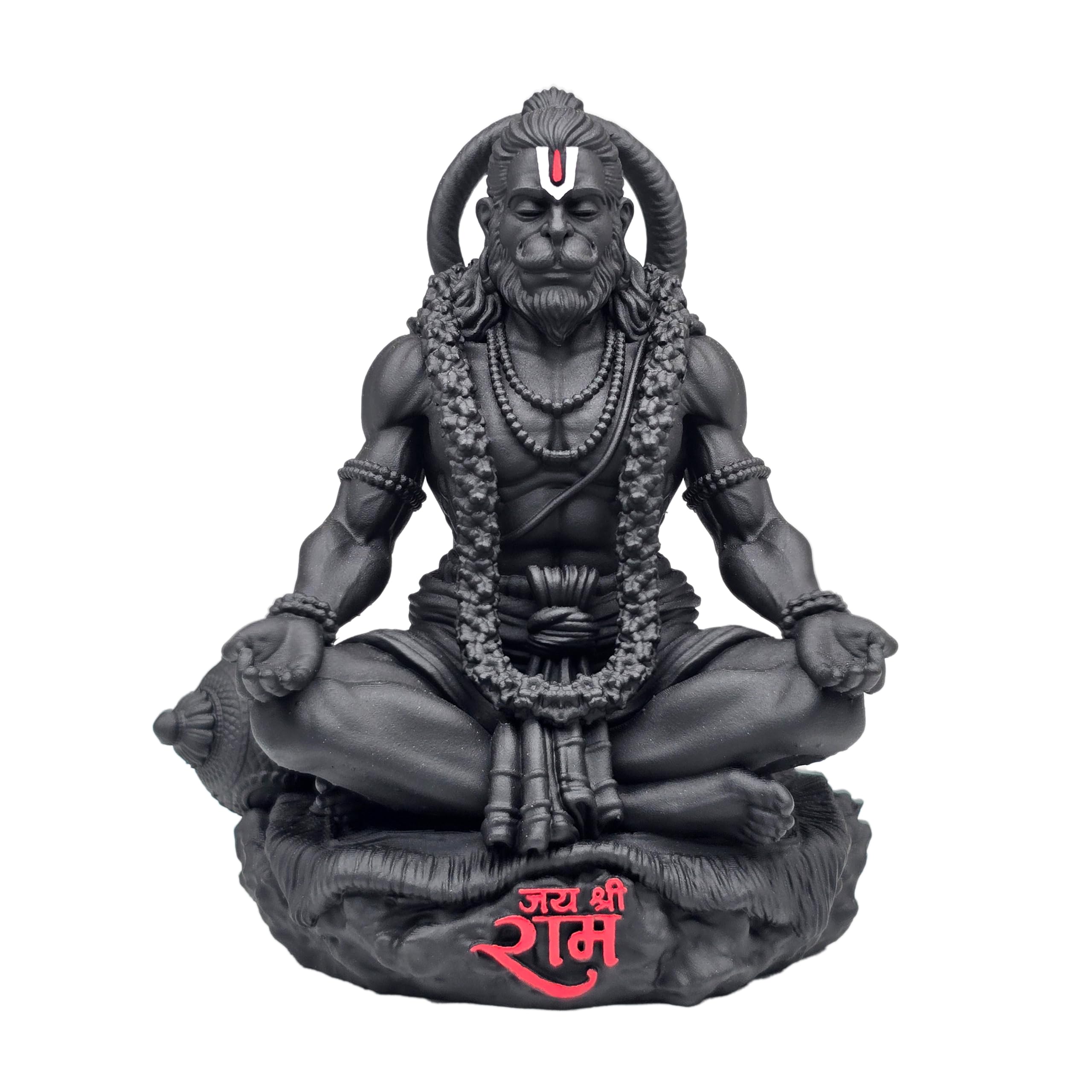MurtiHome Dhyanveer Hanuman Idol, 8.28 cm Height, Black, 3D Printed, UV Resin, Meditating Lord Hanumanji Statue for Car Dashboard-image-30