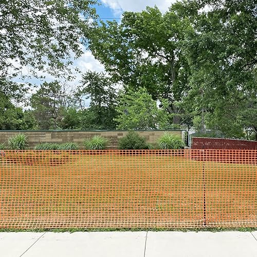 Miniatura 8 de Ashman - Valla de malla de plástico, red de barrera de construcción, naranja, 4 x 100 pies, 1 rollo, valla de jardín, envoltura de vallas, sobre el