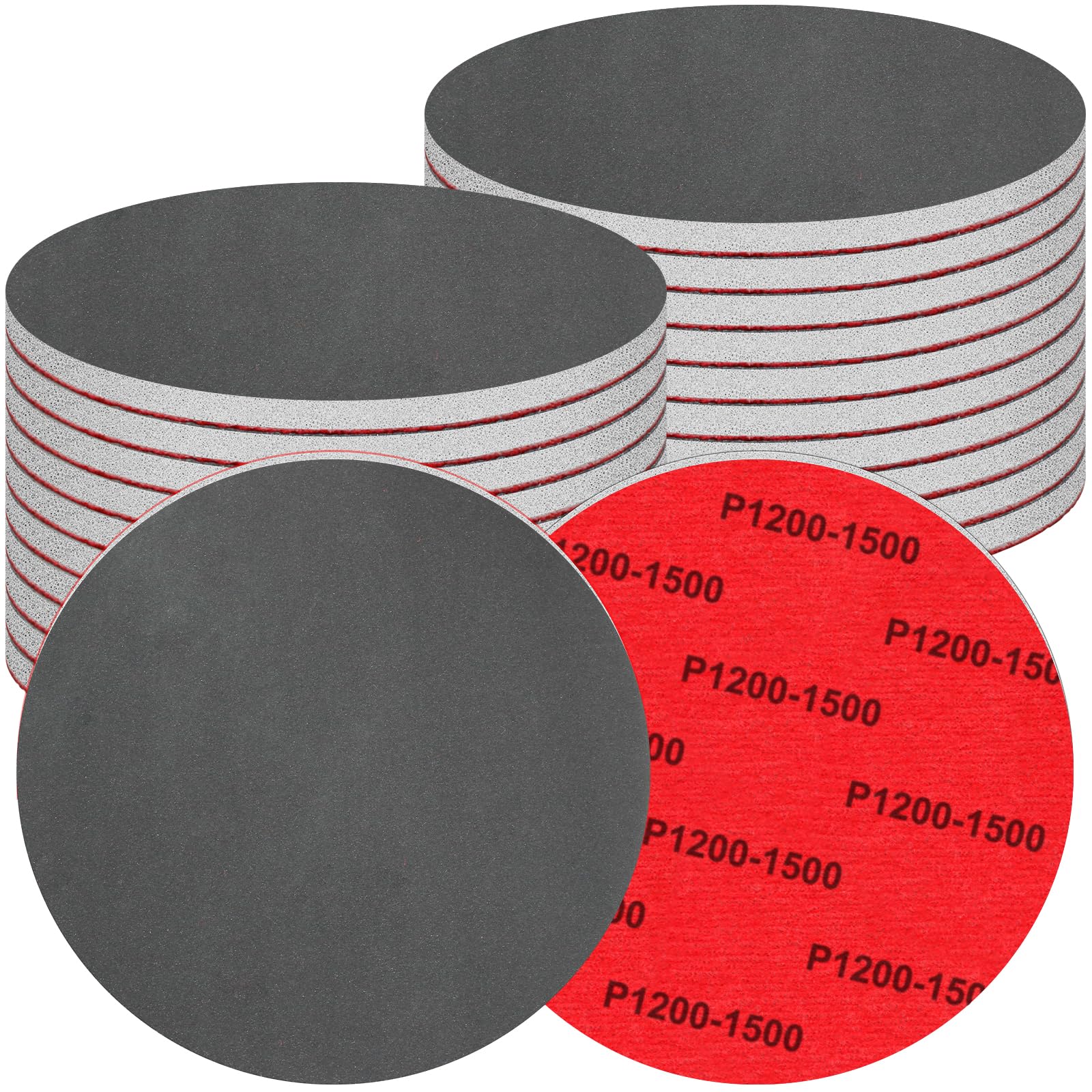 20 Pcs 175mm Sanding Sponge Disc Set, 1200-1500 Grit Hook and Loop Foam Sanding Pads, Washable and Reusable Sanding Disc for Random Orbital Sander, Wet Dry Finishing