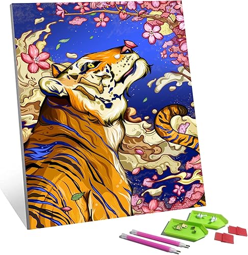 Miniatura 10 de Meow Love Kit de pintura de diamantes 5D con lienzo enmarcado (no es necesario instalar el marco). Obra de arte original, adecuada para decoración