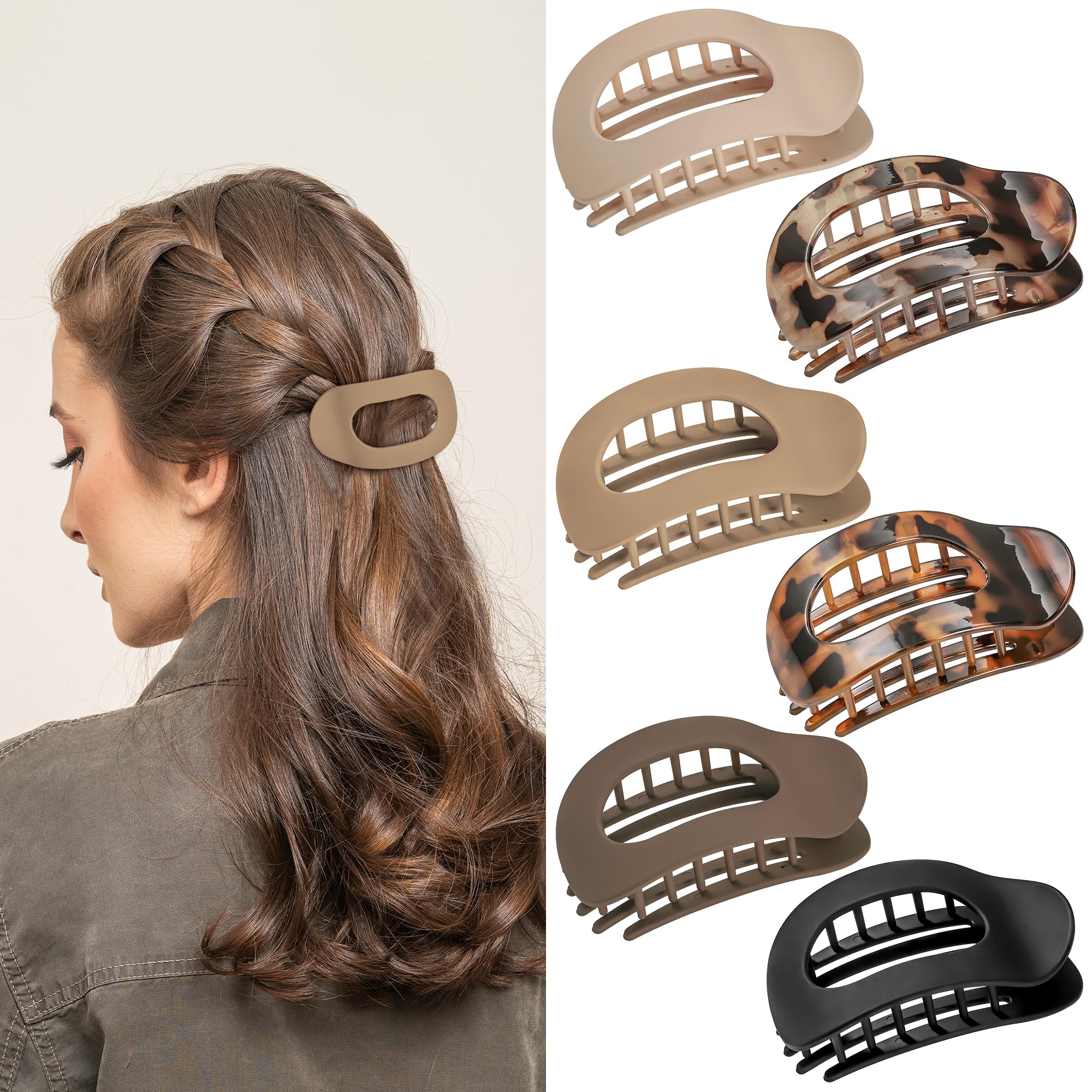 Huiguli 6 Pcs Hair Clips Flat for Women Non Slip Lay Down Hair Clip, Lateral Strong Hold