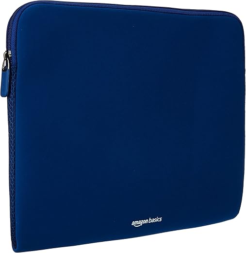 AmazonBasics Laptop Sleeve Case Cover Pouch for 15.6″/39.6 cm Laptop for Men and Women | Slim Profile Neoprene, Soft Puffy Fabric Lining, 360°…
