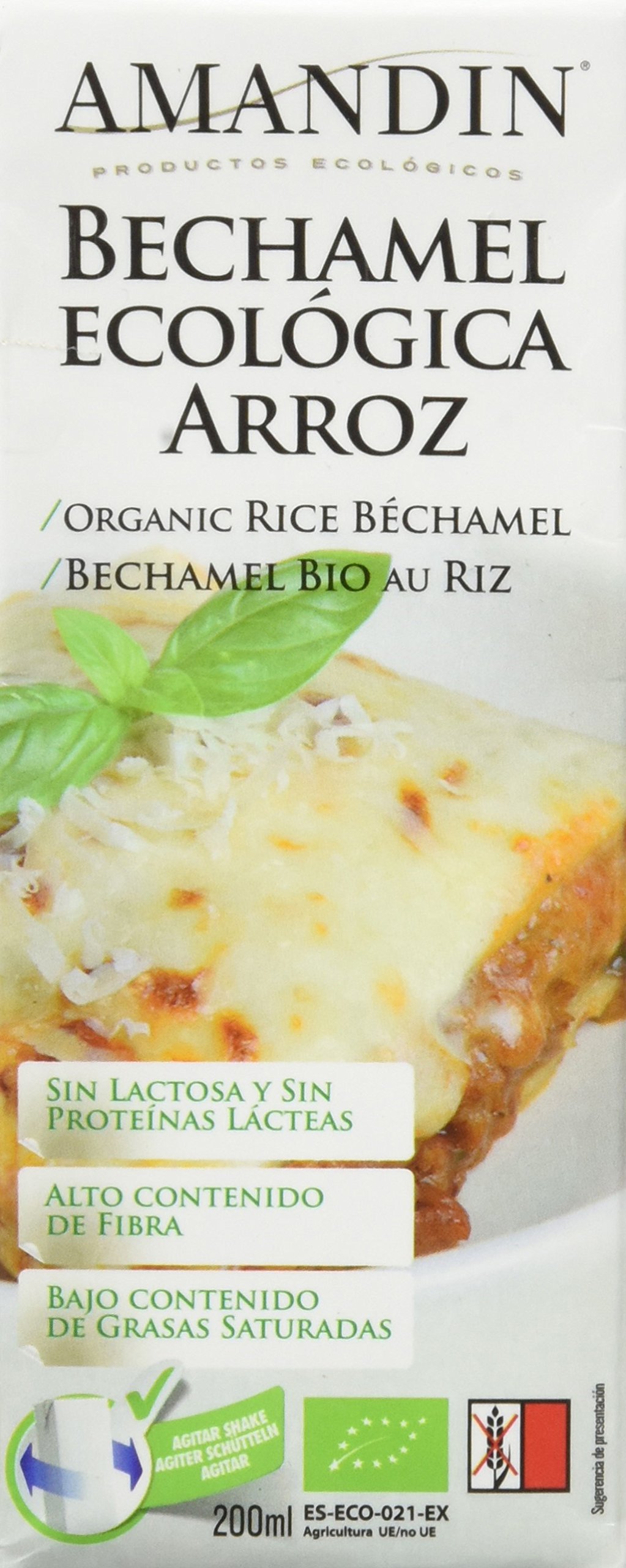 Amandin 400074 Bechamel de Arroz - Paquete de 24 x 200 gr - Total: 4800 gr