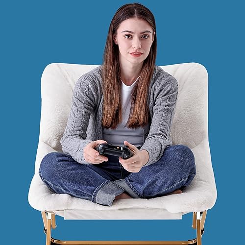 Miniatura 6 de OAKHAM Cómoda silla para adultos, suave piel sintética plegable para dormitorio, sala de estar, dormitorio, silla de lectura flexible para