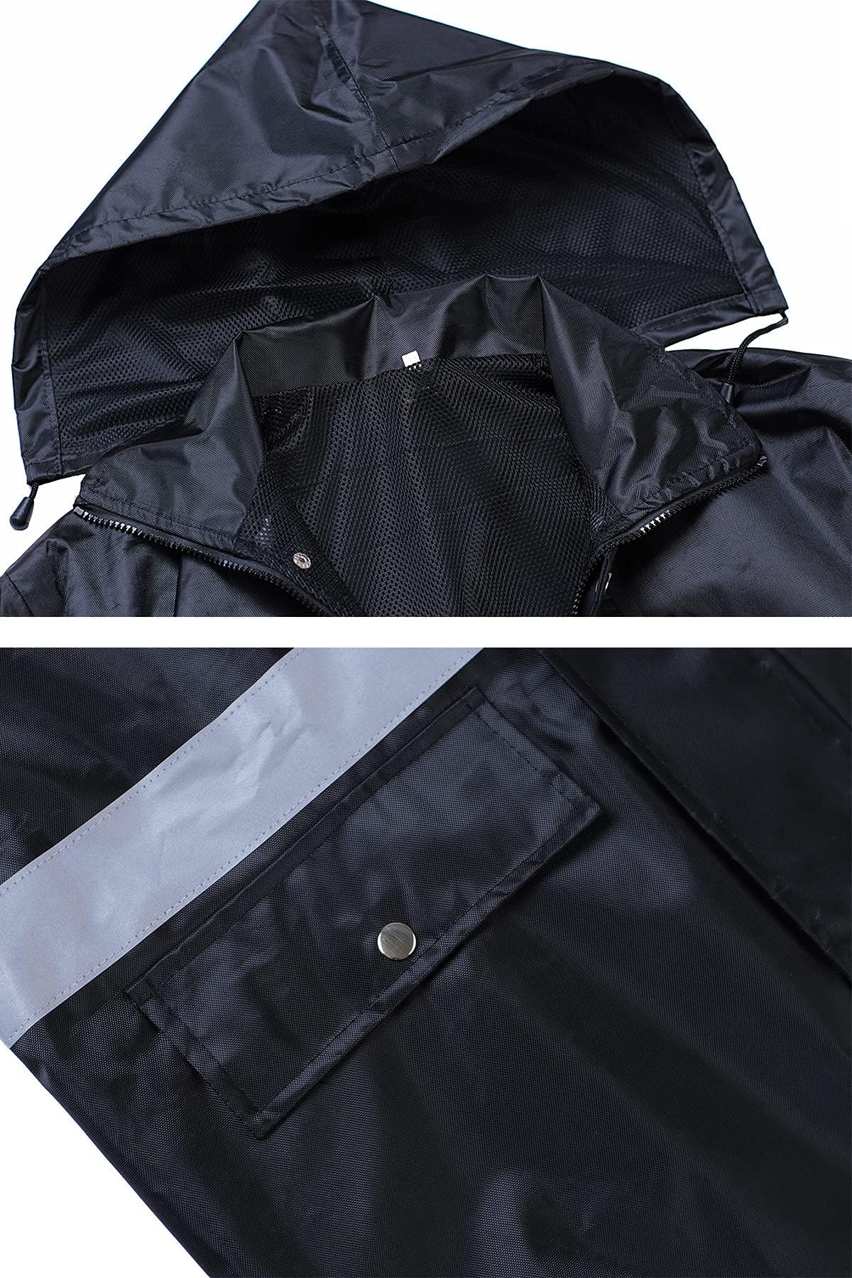 Capa de Lluvia Chubasquero con Capucha Impermeables Chaquetas Poncho de Lluvia Gabardinas Abrigos impermeables con Tiras Reflectantes