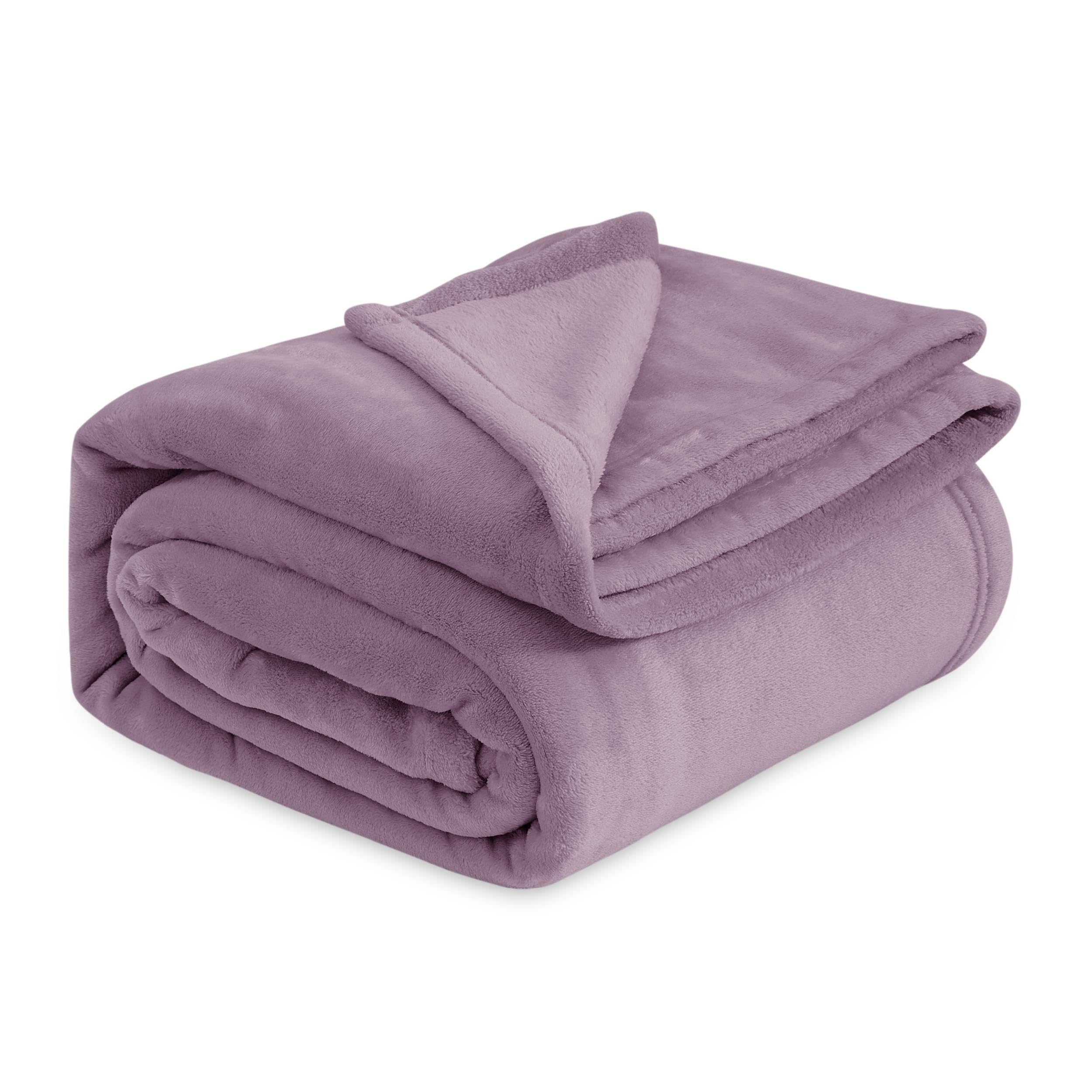 Bedsure Fleece King Size Blankets for Bed Fog Purple - Soft Lightweight Plush Cozy Fuzzy Luxury Microfiber, 108x90 inchesOEKO-TEX STANDARD 100