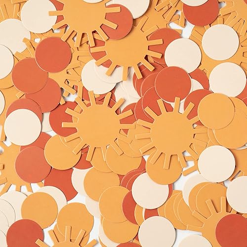 Miniatura 3 de 320 piezas Boho Sun Round Scatter Confetti Dot Hippie Silenciado Sunrise Confeti Decoración de mesa Primer Viaje Alrededor del Sol You Are My