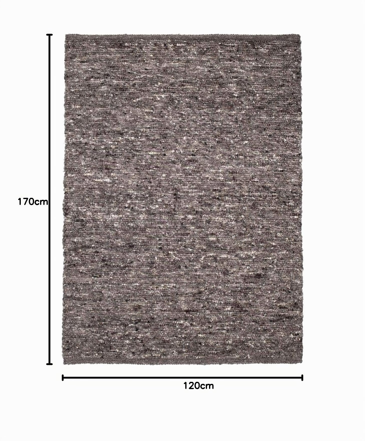 TacaHome Wollteppich Natur Handweb Teppich I Reine Schur-Wolle im Skandinavischen Design I Wohnzimmer Schlafzimmer Esszimmer Kinderzimer Büro | 120 x 170 cm Grau Multi