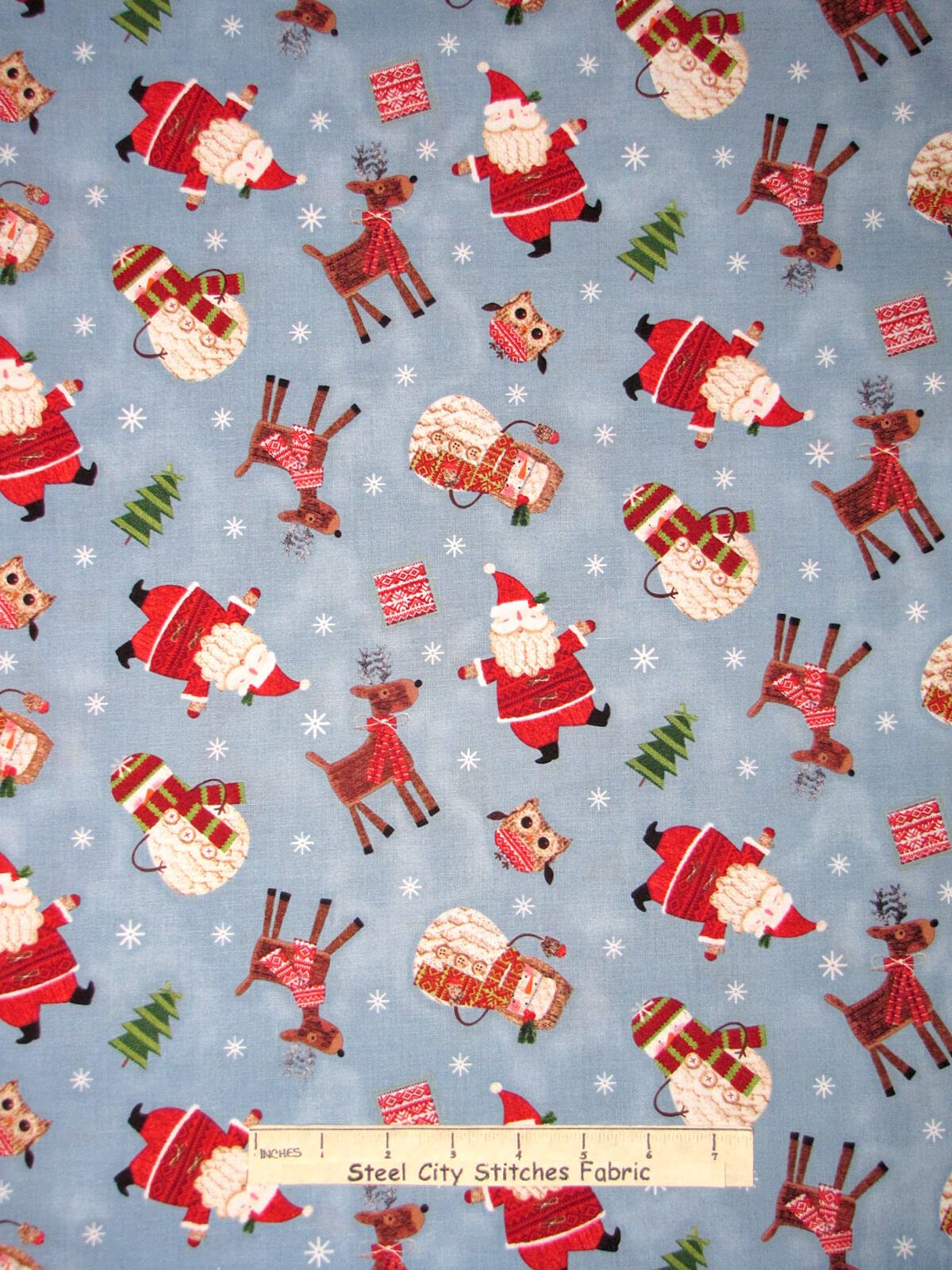 FlashPhoenixSewing Fabric – " Christmas Fabric Bundle Up Santa Snowman Reindeer Holiday SPX Spectrix by The Yard 36"x44"